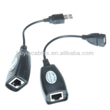 Adaptateur de recharge de câble d&#39;extension LAN extensible USB CAT5 / CAT5E / 6 RG45 Hot Sale